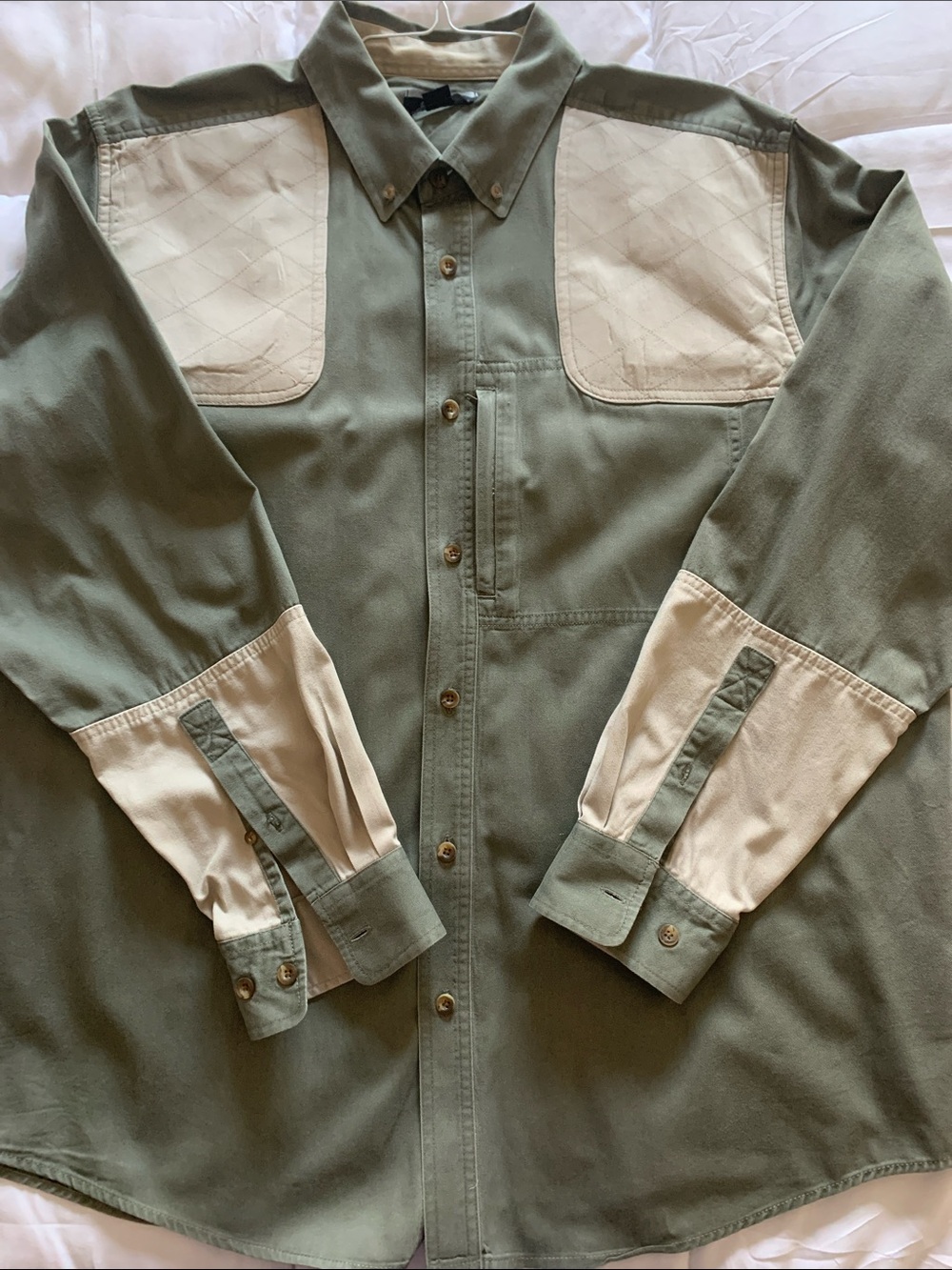 Gander Mountain Guide Series Men’s XL Two-Tone Olive & Tan Button Utility Shirt
